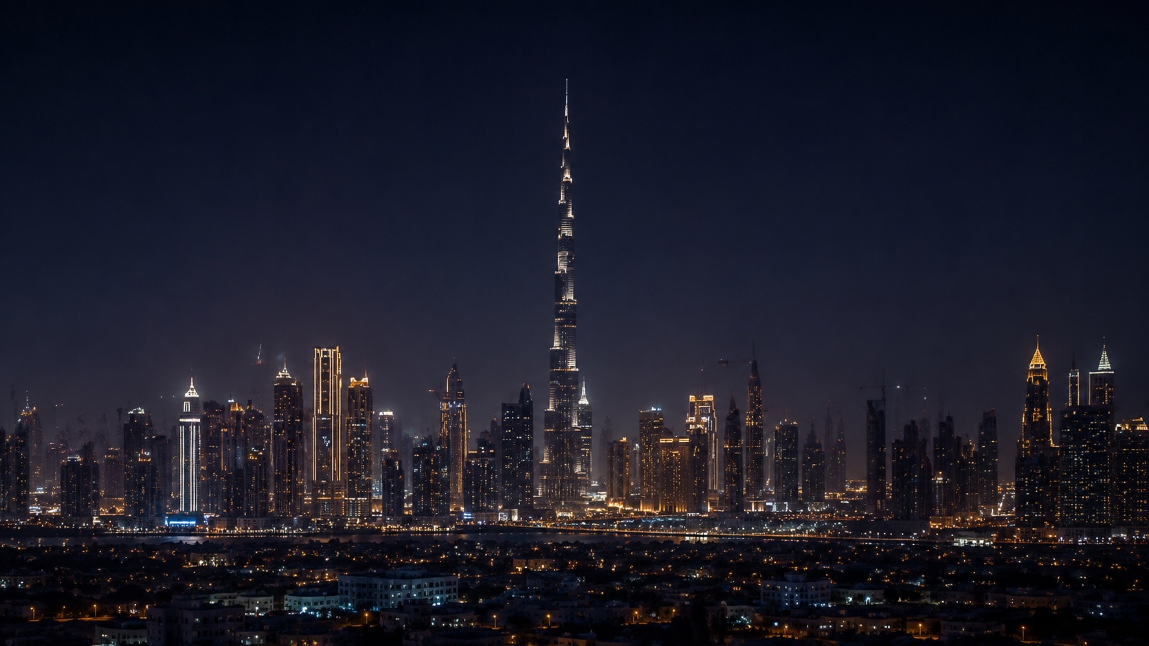 Dubai skyline at dusk